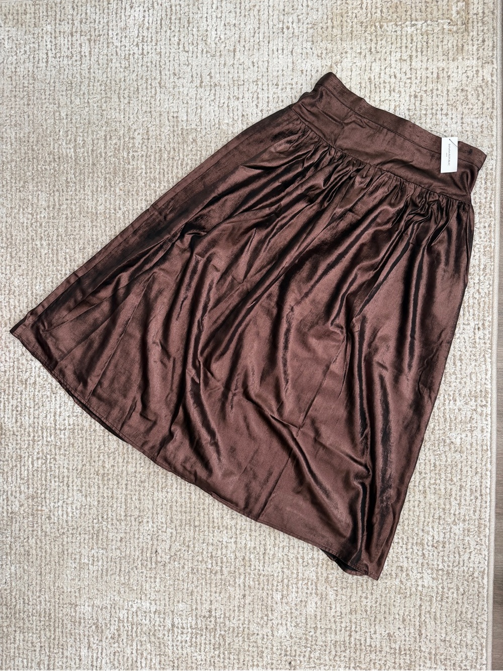 Banana Republic Satin Midi Skirt in Deep Brown
